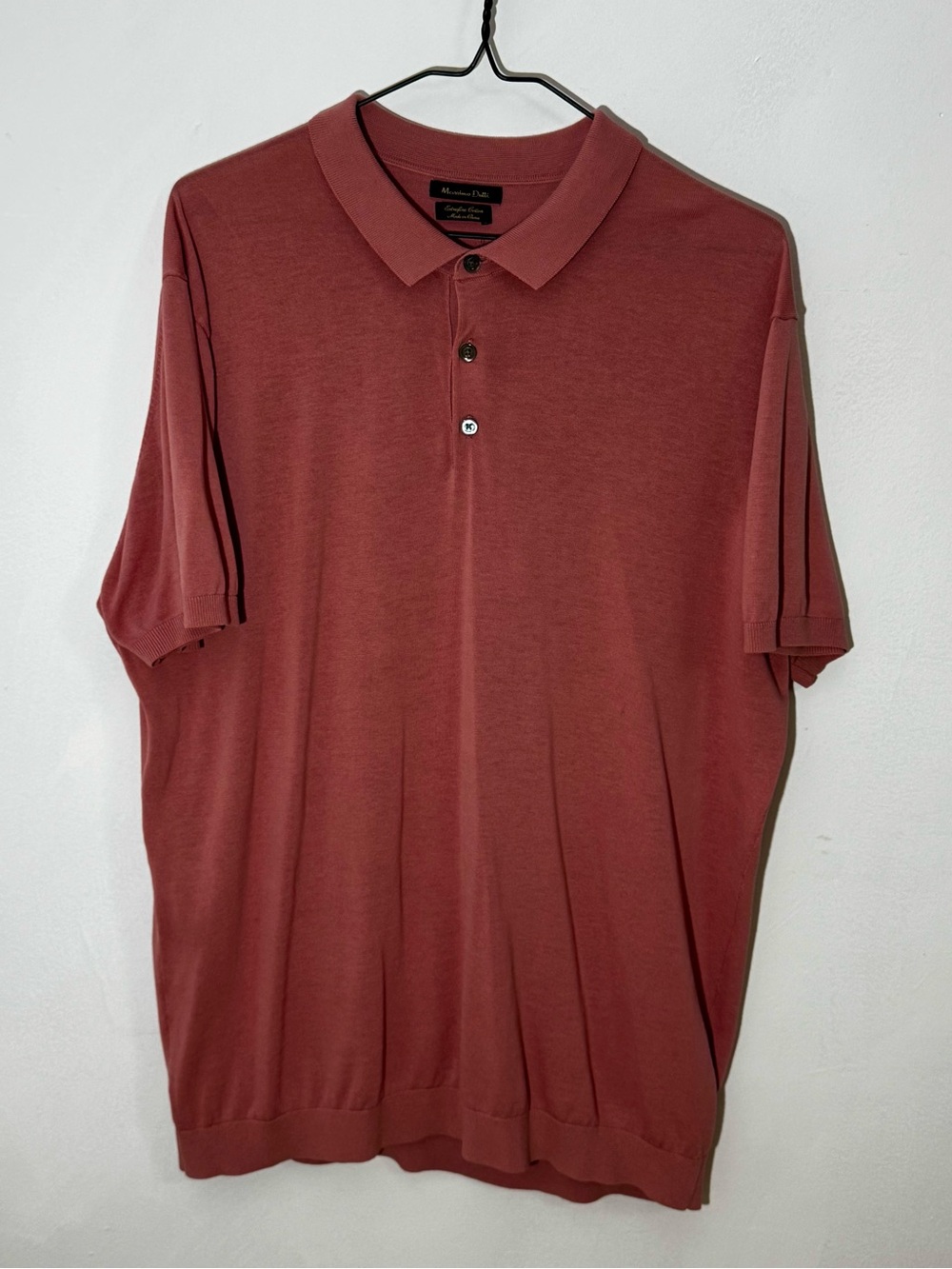 Massimo Dutti Men’s Extrafine Cotton Polo Shirt Dusty Rose XL